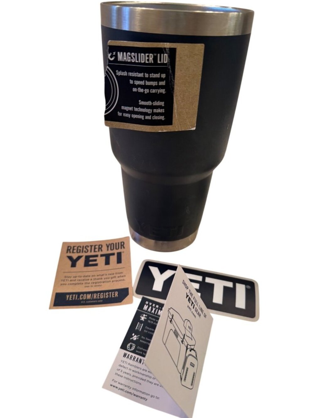 Yeti 30 oz Rambler Charcoal Gray Magslider Lid NWT